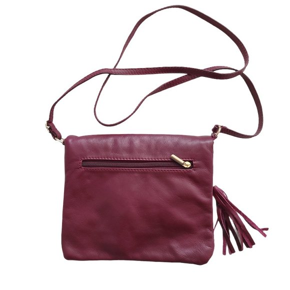 Vera Pelle Fold-over Leather Crossbody Item #3894 - Picture 2 of 9